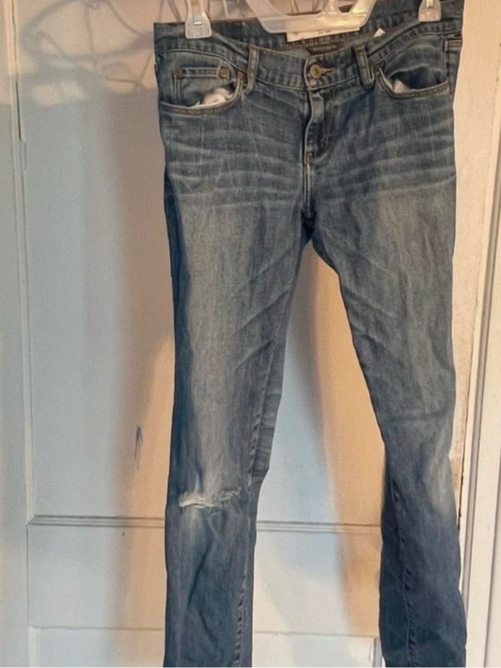 Abercrombie & Fitch Women's Washed Blue Skinny Jeans